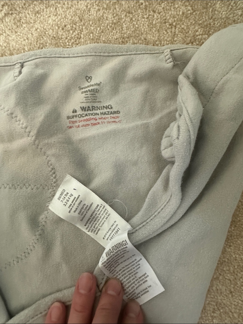 swaddle me Soft Gray baby swaddle small medium 7-14 lbs.